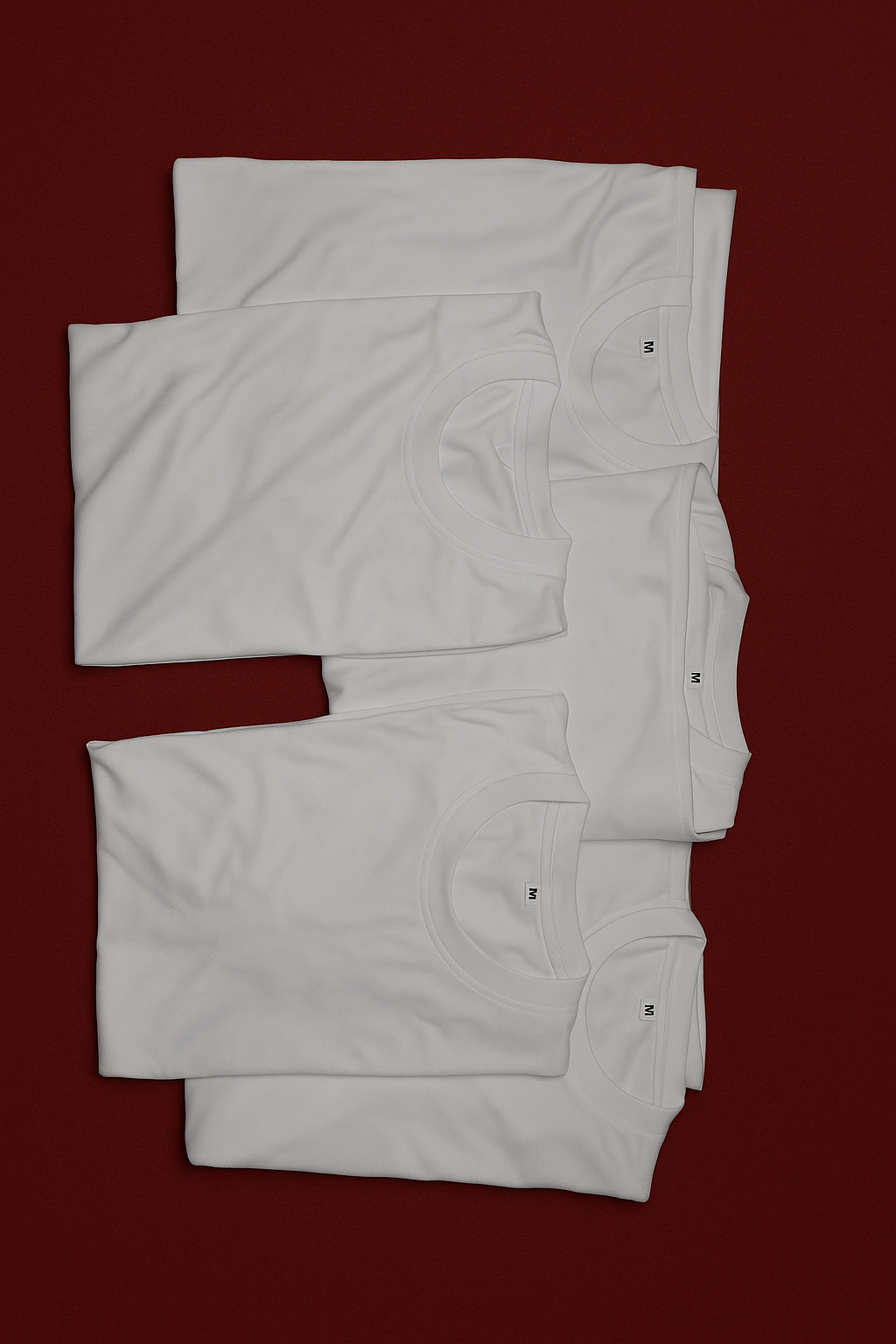 Pack of 5 plain white T-shirts made from premium