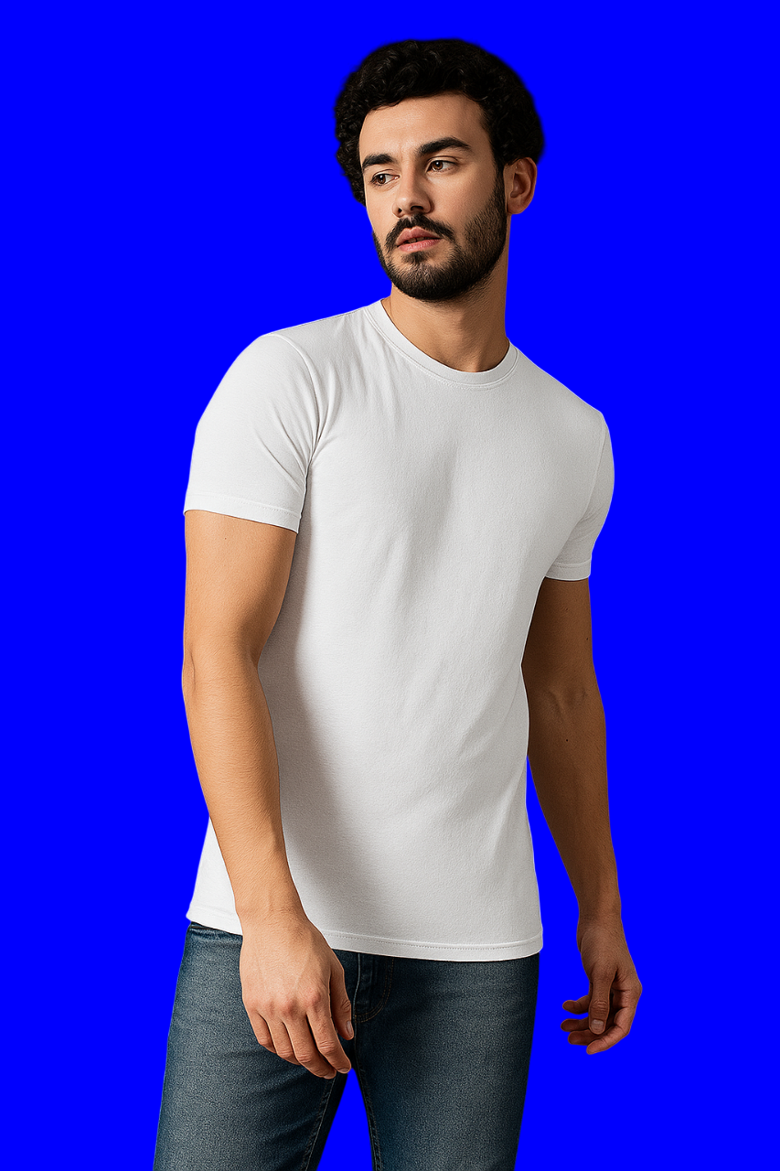 ✨ Men’s Classic White Polyester T-Shirt – Everyday Style Essential