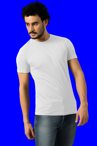 ✨ Men’s Classic White Polyester T-Shirt – Everyday Style Essential