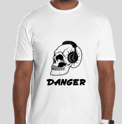 ⚠️ DANGER Skull Headphones Graphic T-Shirt