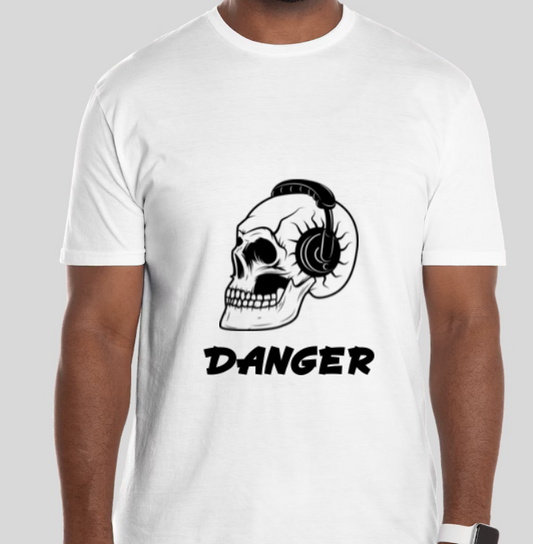 ⚠️ DANGER Skull Headphones Graphic T-Shirt