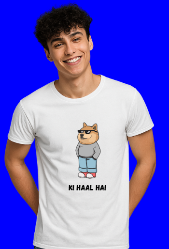 ✨ Men’s Graphic Printed T-Shirt – “KI HAAL HAI” Edition