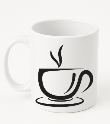 ☕ Stylish Black Print Ceramic Mug – Perfect for Tea, Coffee &amp; Hot Beverages 🌿